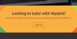 Online tutor application page for Wyzant tutoring showing some of the benefits of tutoring for Wyzant