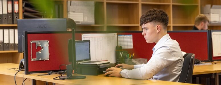 A fresh graduate working in an office.