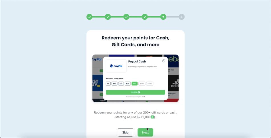 Information about rewards redemption on the Zoombucks rewards app.